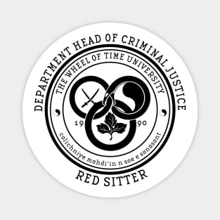 The Wheel of Time University - Dept. Head of Criminal Justice (Red Sitter) Magnet